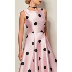 Pink and Black Polk-a-Dot Swing Dress